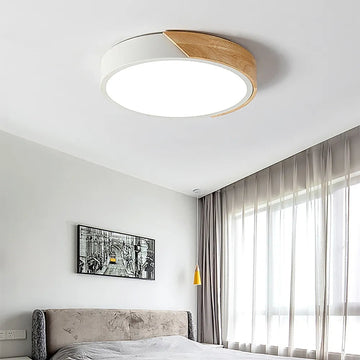 Modern LED Drum Shaped Medium Flush Mount Ceiling Light in White Dimmable